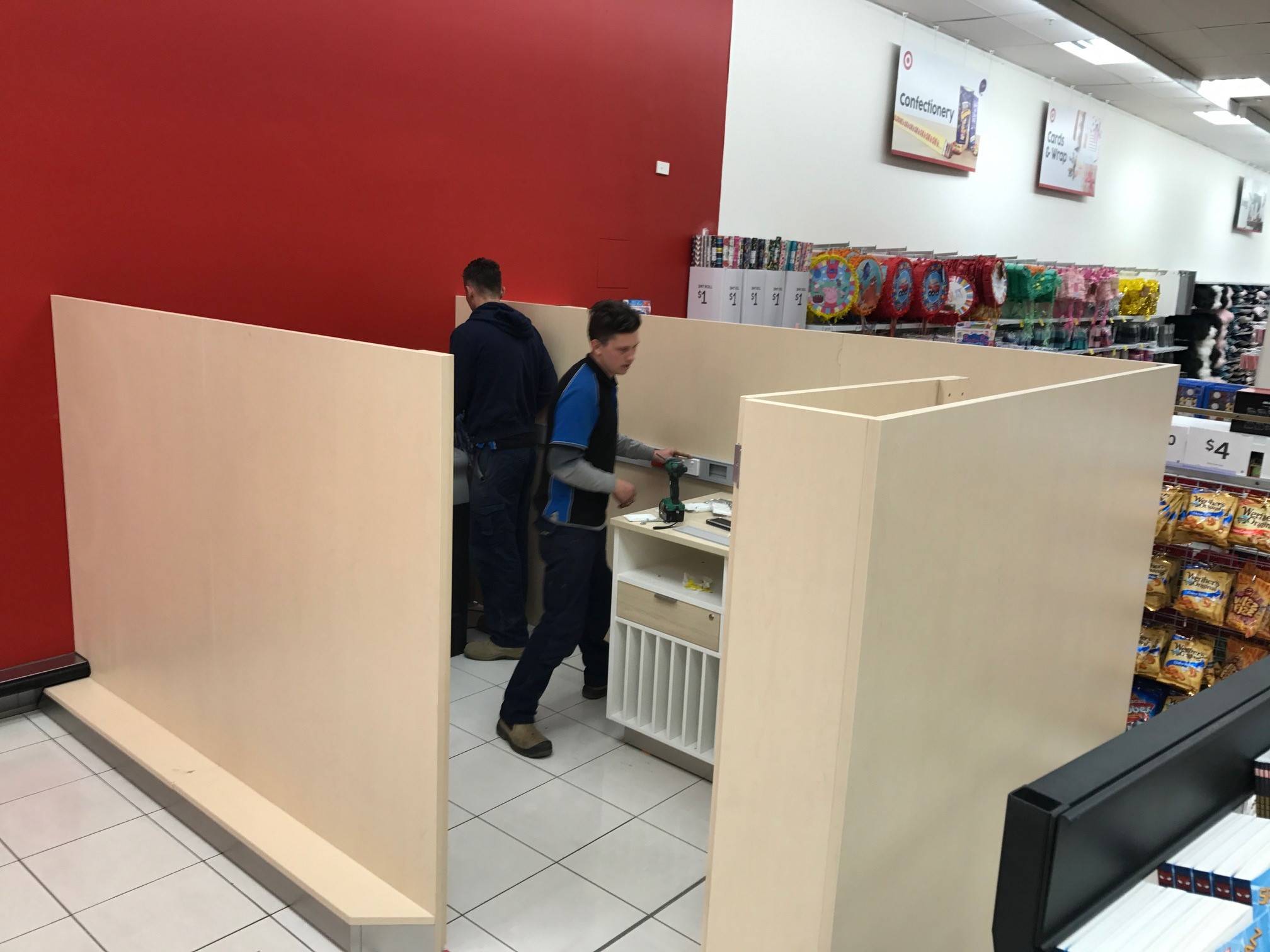 Installation of fit outs at Target Shop by Business Relocation Team